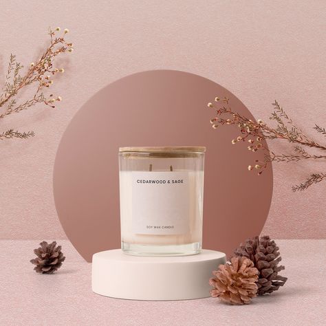 Scented candle label mockup psd, aesthetic autumn vibes, home spa product packaging design | premium image by rawpixel.com / PLOYPLOY Candle Banner Design, Scented Candles Design, Candle Poster Design, Loewe Poster, Scented Candle Logo, Candle Ads, Scented Candle Label, Candle Poster, Poster Furniture