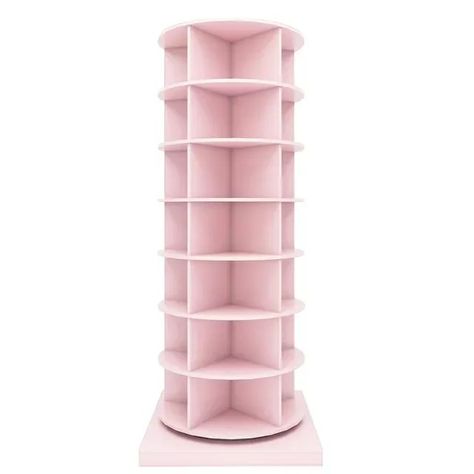 Holaki 7 Tiers 360° Shoe Cabinet Holds up to 35 Paris of Shoes, Pink | Walmart (US) Cute Shoe Rack Ideas Bedroom, Cute Bedroom Storage, Pink Shoe Rack, Pink Things For Room, Rotating Cabinet, Spinning Shoe Rack, Shoe Tower, Rotating Shoe Rack, Spin Shoes