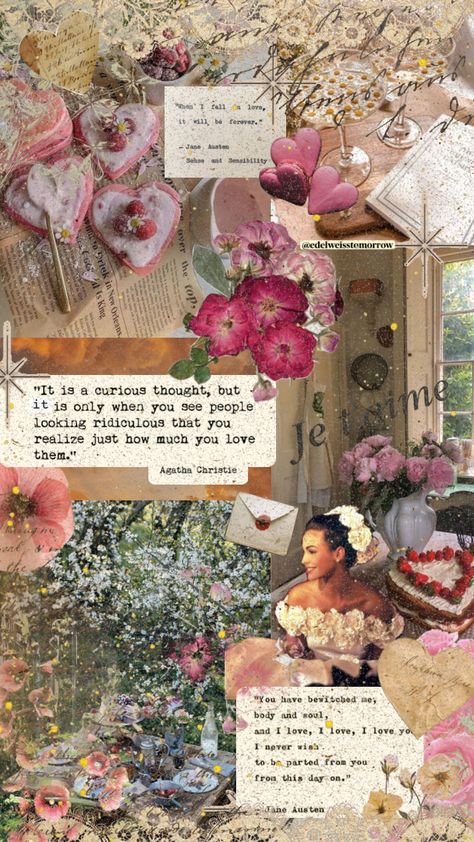 Therapy Wallpaper Aesthetic, Romantic Quotes Wallpaper, Romantic Aesthetic Wallpaper, Cottagecore Vintage Aesthetic, Vintage Aesthetic Flowers, Pjo Wallpapers, Cottagecore Homes, February Aesthetic, Monthly Wallpapers