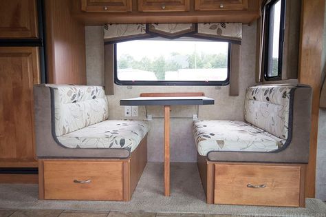 See how easy it is to Remove the Dinette Booth from your RV | MountainModernLife.com Dining Booth, Diy Rv, Travel Trailer Remodel, Rv Renovations, Camper Makeover, Camper Living, Rv Decor, Rv Interior, Trailer Remodel