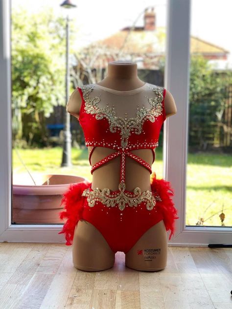 Red Majorette Uniforms, Red Jazz Dance Costumes, Calisthenics Costumes, Dance Costumes Jazz, Red Dance Costumes, Majorette Dance Uniforms, Salsa Outfit, Dance Moms Costumes, Cute Dance Costumes