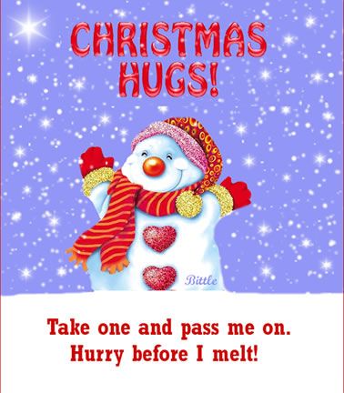 "Christmas hugs! Take one and pass me on. Hurry before I melt!" #Christmas #ChristmasLove #picturequotes  View more #quotes on http://quotes-lover.com Merry Christmas Sms, Christmas Text Messages, Christmas Hugs, Funny Christmas Wishes, Merry Christmas Quotes, Christmas Text, Snow People, Frosty The Snowman, Merry Christmas Images