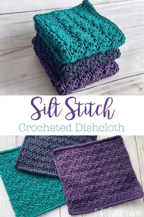 Crochet Patterns For Fuzzy Yarn, Crochet Silt Stitch, Crochet Drying Mat Patterns, Silt Stitch Crochet, Cute Crochet Dishcloth Patterns, Textured Crochet Dishcloth, Fun Crochet Stitches Free, Crochet Silent Auction Ideas, Crochet Dish Cloth Free Pattern Dishcloth Christmas Gifts