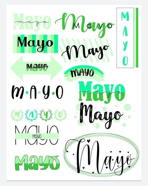 Titulos en Word... May Lettering, Bullet Journal Titles, Bullet Journal Font, Sticker Design Inspiration, Typography Alphabet, Hand Lettering Fonts, Hand Lettering Alphabet, Lettering Alphabet Fonts, Bullet Journal Design Ideas