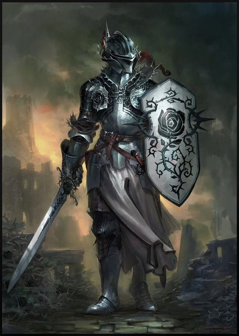 Some artwork I use to get inspiration for D&D (no sources sorry) - Album on Imgur Fantasy Paladin, Illustration Fantasy, Female Armor, 다크 판타지, Knight Art, Knight Armor, Dungeons And Dragons Characters, Blackest Knight, Fantasy Armor