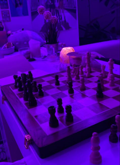 #purple #purpleled #chess Purple Chess Aesthetic, Chess Aesthetic, Fat Dogs, Red Images, Game Pictures, March 2024, Chess Pieces, Purple Aesthetic, Chess Set