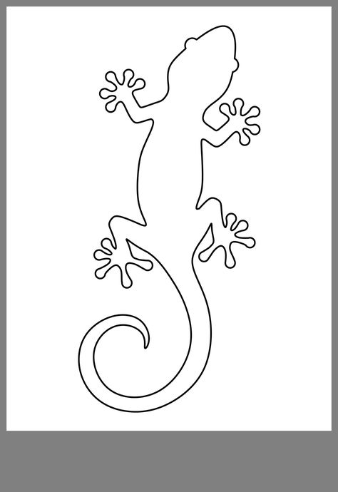 Lizard Template Free Printable, Lizard Outline Tattoo, Gecko Tattoo, Lizard Tattoo, Laser Ideas, Air Dry Clay Projects, Skateboard Art, Templates Printable Free, Lizards