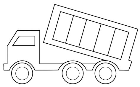 Dump Truck Outline Truck Crafts, Truck Coloring Pages, Drawing Book, Easy Coloring Pages, Boy Quilts, Dump Trucks, Coloring Pages To Print, Cardboard Crafts, Free Printable Coloring