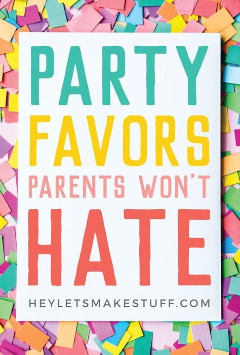 Birthday Party Favors Parents Won't Hate - Hey, Let's Make Stuff Rainbow Party Gift Bags, Infant Party Favors, Goldfish Party Favors, Rainbow Party Favor Ideas, Cricut Goodie Bags, Class Goodie Bags Birthday, Cricut Birthday Party Favors, Diy Cricut Party Favors, Bluey Birthday Party Goody Bags