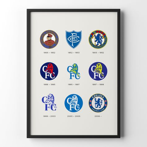 Chelsea Poster, Chelsea Logo, Logo Evolution, Fc Logo, Football History, Modern Pop Art, Chelsea Football Club, Chelsea Football, The Blues