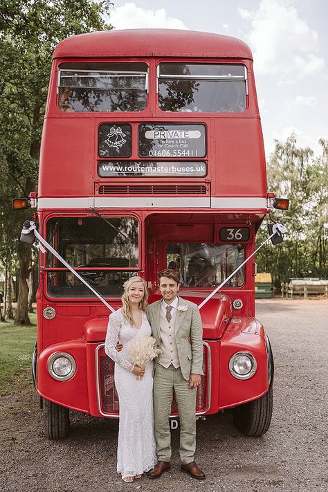 Satin Backless Wedding Dress, Complementary Interior, Pub Wedding Reception, Backless Wedding Dresses, Vintage Bus, Pub Wedding, Theatre Wedding, Wedding Transportation, London Bride