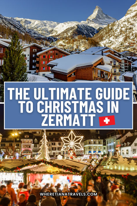 Discover the magic of Christmas in Zermatt, Switzerland! Our ultimate guide covers everything from twinkling lights to ski slopes. Find the best festive markets and cozy chalets. Don't miss out on the holiday of a lifetime! Click to explore more. Zermatt Switzerland Christmas, Zermatt Christmas, Zermatt Switzerland Winter, Christmas In Switzerland, Switzerland Christmas, Matterhorn Mountain, Switzerland Travel Guide, European Christmas, Christmas Getaways