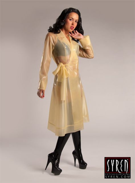 Rain Fashion, Rubber Raincoats, Kardashian Photos, Rain Wear, Couture Fashion, Trench Coat, Cold Shoulder Dress, Yellow, Boots