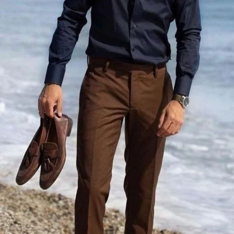 Best pant and shirt combination for men... #pants #shirts #pantshirt #combination #trend #personality #trending #viral #amazing #formal #men #boys Shirt Combination Men, Trousers Outfit Men, Beach Wedding Men, Shirt Combination, Mint Green Shirts, Dark Brown Pants, Outfit Pants, Formal Men, Trouser Outfit