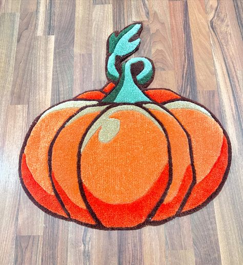 Classic Pumpkin 🎃 🍁 #tufting #carpetart #customrugs #cosmiccarpets #rugmaking #pumpkincarving #falldecor #carpetdesign #customhandmade Carpet Design, Custom Rugs, Pumpkin Carving, Rug Making, Fall Decor, Carpet, Quick Saves, Art