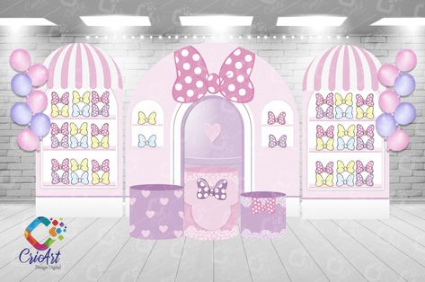 Bowtique Party Ideas, Minnies Bowtique Party, Minnie Boutique, Minnie Y Daisy, Minnie Mouse Pink, Minnie Mouse Birthday Party, Baby Minnie Mouse, Minnie Birthday, Bow Shop