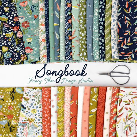 Songbook Fabric by Fancy That Design House Co - Hawthorne Supply Co Songbook Quilt, Small Business Organization, Quilt Fabric Collections, Indie Sewing Patterns, Pattern Play, Fabric Stores Online, Modern Fabric, Creative Life, Quilt Ideas