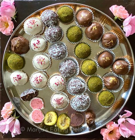 Fusion Sweets For Diwali, Divali Cakes Ideas, Indian Fusion Cake, Diwali Sweet Recipes, Fusion Desserts Ideas, Paan Truffles Recipe, Fusion Diwali Sweets, Indian Fusion Desserts Sweets, Indian Fusion Truffles