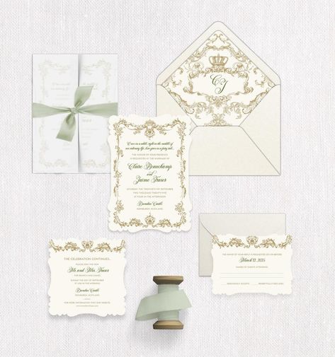 Our Regency invitation captures the elegance of the era. Each card is die cut for a truly unique style. . . #regencyera #bridgertoninvitation #royalwedding #ornatedesign #diecutting French Invitation, Victorian Baby Shower, Vintage Fairytale Wedding, Die Cut Invitations, Fairytale Wedding Invitations, Ornate Pattern, Goth Baby, Invitation Elegant, Bridal Invitations