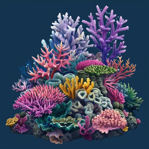 Coral Reef Clipart in Photorealistic Style: Vector & 4K Coral Reef Background, Coral Reef Clipart, Coral Clipart, Coral Reef Painting, Coral Reef Photography, Sea Life Tattoos, Coral Reef Art, Acrylic Painting Inspiration, Underwater Theme