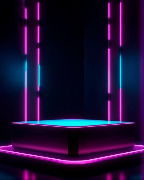 Photo minimal simmetric neon podium for ... | Premium Photo #Freepik #photo Photo Minimal, Digital Graphics Art, Purple Neon, Photo Frame Design, Neon Purple, Dark Background, Digital Graphics, Premium Photo, Dark Backgrounds