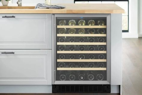 Under The Counter Wine Fridge, Under Cabinet Wine Fridge, Beverage Fridge Under Counter, Under Counter Wine Fridge, Built In Beverage Fridge, Wine Fridge In Kitchen, Built In Refrigerator Ideas, Built In Wine Fridge, Fridge In Kitchen