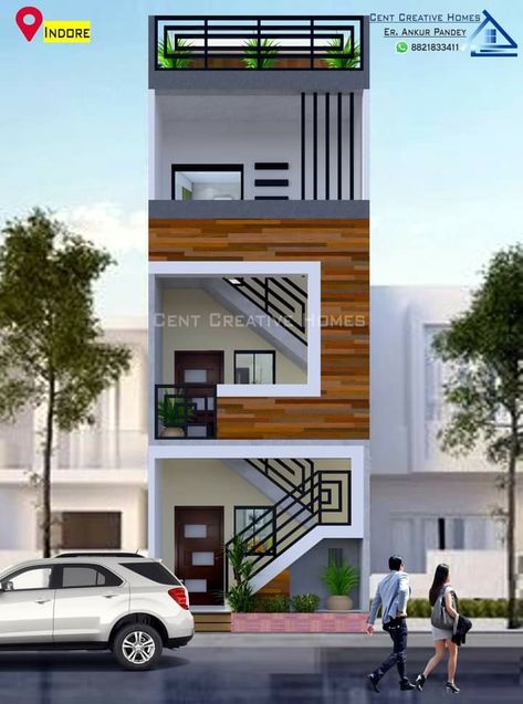 12 Feet Front Elevation Design, 12x40 Floor Plan Layout, Small Apartment Building Design, Indian House Exterior Design, House Structure Design, Building Front Designs, Small Apartment Building, Indian House Plans, House Outer Design