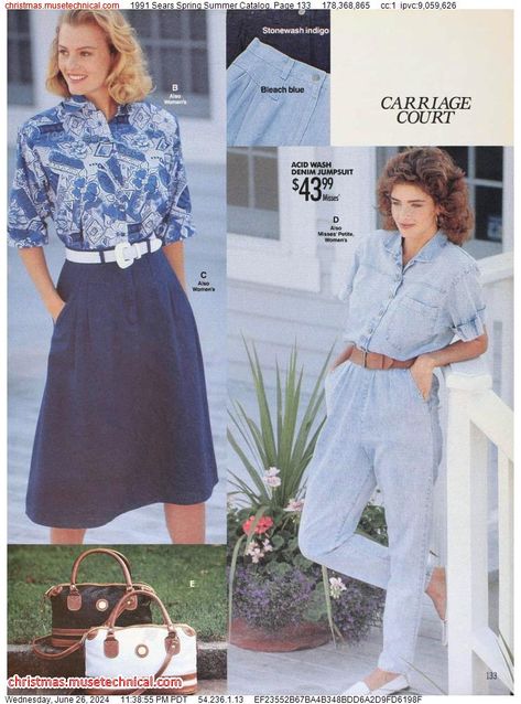 1991 Sears Spring Summer Catalog, Page 133 - Catalogs & Wishbooks 80s Summer Fashion, 1992 Fashion, 90s Fashion Catalog, 90s Ads, 1990s Outfits, 80s Clothes, 1900 Fashion, 90s Stuff, 90s Women