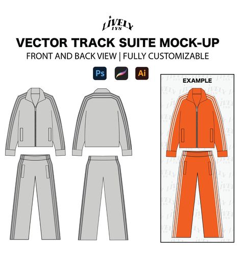 The Vector Track suite mock-ups offer flexibility and customization. Whether you're working with Adobe Illustrator, Procreate, or other platforms, you can dive into every detail of your design. fully customizable: When it's time to communicate your vision to a manufacturer, a clear and detailed techpack is crucial. With our mock-ups, you can ensure your manufacturer knows exactly what you're aiming for. The adjustable and detailed mock-ups allow for a comprehensive techpack, leaving no room for misunderstanding.  Adobe Illustrator editable anchor points: This allows for unparalleled control and precision. You can tweak every curve, line, and detail to make the design truly yours. Whether it's altering the hat's shape, adding unique stitching, or placing intricate designs, these mock-ups en Tracksuit Mockup Free, Procreate Etsy, Clothing Vector, Fashion Adobe Illustrator, Hypebeast Room, Clothing Templates, Classy Outfits Men, Visual Aids, Universal Works