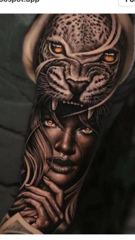 Women Panther Tattoo, Panther Woman Tattoo, Aztec Warrior Tattoo, Princess Tattoo, Panther Tattoo, Japanese Dragon Tattoos, Dragon Tattoos, Cool Forearm Tattoos, Aztec Warrior