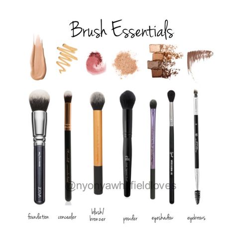 Makeup Essentials For Beginners, Beginner Makeup Kit, Make Up Kits, Essential Makeup Brushes, Alat Makeup, Makeup Brushes Guide, Basic Makeup, Makeup Guide, Makeup For Teens