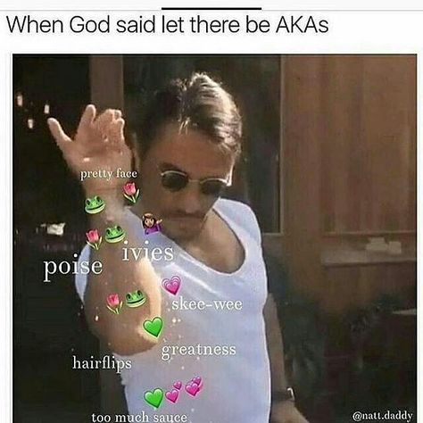 When God said, "Let there be AKAs" Pink People, Meme Guy, Aka Apparel, Alpha Kappa Alpha Sorority Paraphernalia, Alpha Woman, Alpha Girl, Skee Wee, Divine 9, Aka Sorority