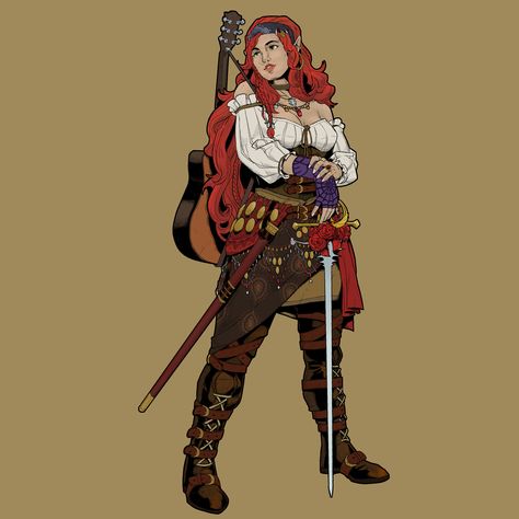 Bard Dnd Character, Bard Dnd Character Design, Pirate Bard, Elf Pirate, Bard Dnd, Dnd Character Design, Half Elf, Fantasy Races, Dnd Characters