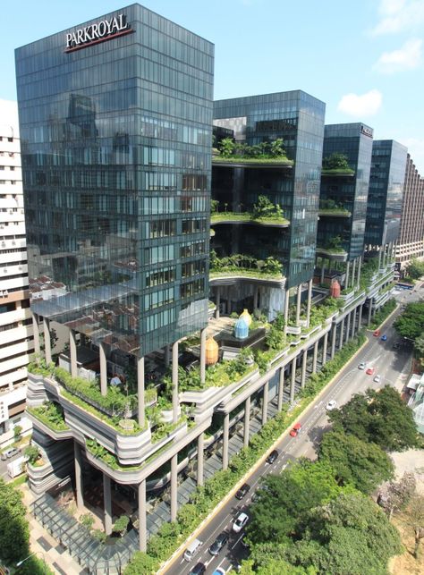 Green Commercial Building, Green Space Architecture, Parkroyal Singapore, Condominium Architecture, Dumbo Rats, Singapore Architecture, Balcony Garden Ideas, Dumbo Rat, Unanswered Questions