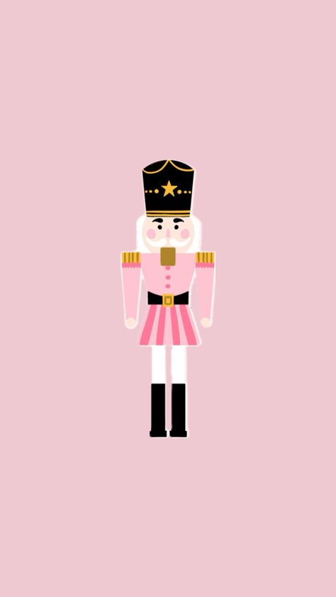 Nutcracker Ballet Background, Nutcracker Wallpaper Aesthetic, Pink Nutcracker Wallpaper, Nutcracker Wallpaper Iphone, Pinkmas Aesthetic, Nutcracker Cartoon, Ipad Homescreen Ideas Aesthetic, Nutcracker Wallpaper, Wallpaper For Christmas