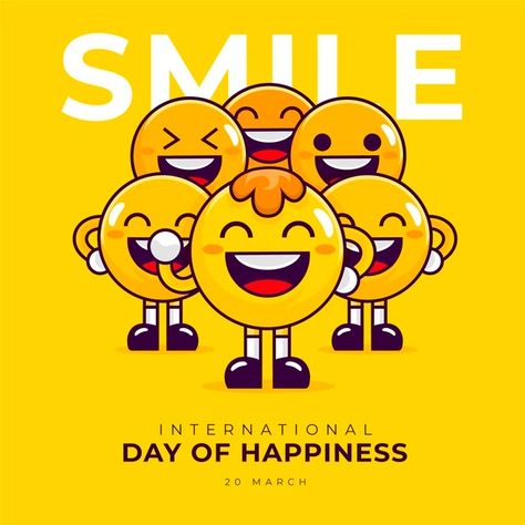 International Happiness Day, World Happiness Day, National Smile Day, Happy Emoticon, Happiness Day, Smile Illustration, Laughter Day, Day Of Happiness, Fancy Pictures