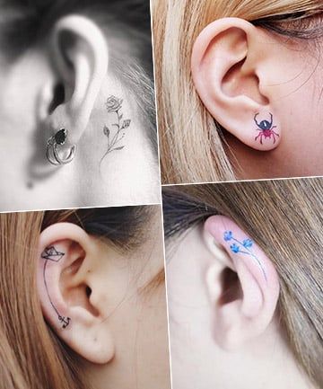 Cartilage Tattoo, Ear Lobe Tattoo, Inner Ear Tattoo, Sewing Tattoos, Small Dragonfly Tattoo, Behind Ear Tattoos, Cuff Tattoo, Tattoos To Cover Scars, Colorful Hairstyles