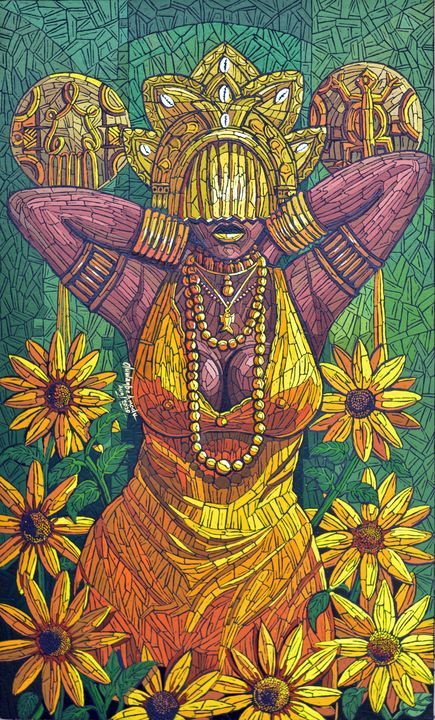 Ore YeYe Osun - Friends of Oluarts - Paintings & Prints, Ethnic, Cultural, & Tribal, African, African Society & Peoples - ArtPal Oshun Goddess, Orishas Yoruba, African Mythology, African Goddess, Afrique Art, African Paintings, Oh My Goddess, African Spirituality, Black Art Painting