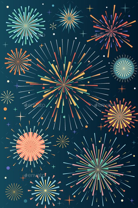 Vector Illustration Fireworks Collection Fireworks Illustration Graphics, Firework Graphic, Hny Card, Diwali Packaging, Firework Illustration, Fireworks Poster, Fireworks Drawing, Fireworks Illustration, Diwali Illustration