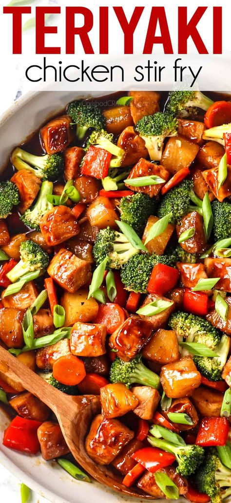 Asian Entrees, Sauce Video, Teriyaki Chicken Stir Fry, Teriyaki Stir Fry, Easy Teriyaki Chicken, Stir Fry Recipes Chicken, Carlsbad Cravings, Homemade Teriyaki Sauce, Veggie Stir Fry