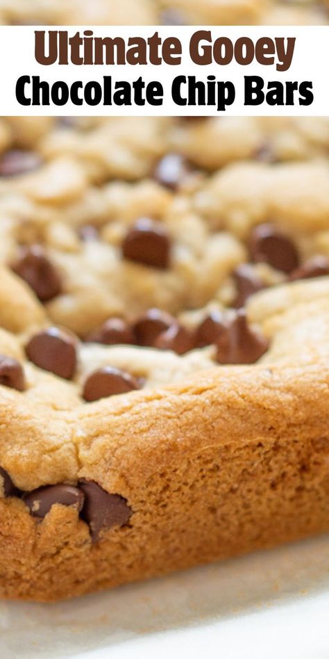 Gooey Chocolate Chip Bars, Thick Cookie Bars, Chocolate Chip Pan Chewies, Chocolate Chip Cookie Bars 9x13 Pan, Chocolate Chip Cookies Bars 9x13, Chocolate Chip Bars 9x13 Recipe, Gooey Chocolate Chip Cookie Bars, Chocolate Chip Bars 8x8 Pan, Chocolate Chip Bar Cookies 9x13