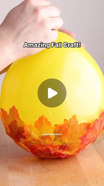 Agnes Hsu on Instagram: "Amazing Fall Leaf Bowl from a balloon and leaves! 🍂 🍁 Watch the magic 🧡 Type “bowl” for the full tutorial and list of materials 🍁🍂 #hellowonderfuldiy 

#fallcrafts #fallleaves #kidscrafts #falldiy #kidsart" Fall Leaf Bowl, Hello Wonderful, Rex Orange County, Rex Orange, Leaf Bowl, Leaf Bowls, Fall Leaf, Crafts For Girls, Fall Diy