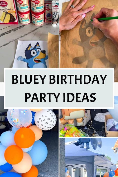 Throw the best Bluey birthday party for your child’s birthday this year! A Bluey themed party is easy to do and the kids will love it! Bluey Bingo Cake Pops, Easy Bluey Party Ideas, Trunk Or Treat Bluey Theme, Bluey Birthday Party Two, Bluey Themed Trunk Or Treat, Simple Bluey Birthday Party Ideas, Bluey Birthday Party Diy, Bluey 3rd Birthday Party For Boy, Bluey Birthday Diy