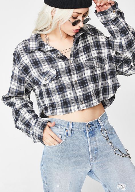 Cropped Shirt Outfit, Current Mood Clothing, Corduroy Shirt Dress, Cropped Flannel, Fun Tops, Rude Girl, Lace Up Leggings, Older Women Fashion, Bow Shirts