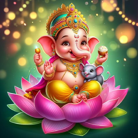 Baby Ganesh, Ganapati Idol, Ganpati Photo, Ganesha Art Illustration, Ganesha Artwork, Medical Notes, Cat Portrait Painting, Ganesh Art Paintings, Wedding Background Images