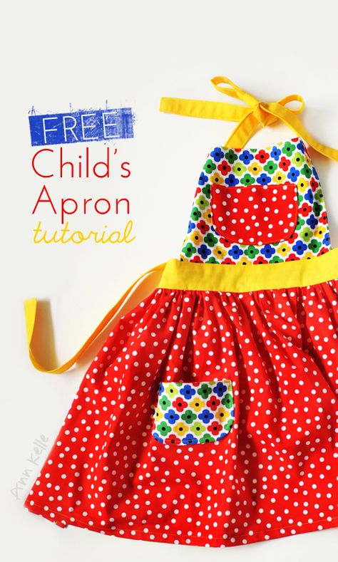 Apron Diy, Child Apron Pattern, Apron Pattern Free, Couture Bb, Apron Tutorial, Apron Sewing, Toddler Apron, Diy Apron, Apron Pattern