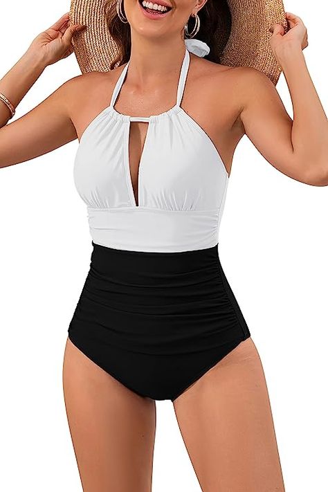 B2prity Women's Slimming One Piece Swimsuits Tummy Control Bathing Suit Halter Swimwear for Big Busted Curvy Woman Swimsuit For Big Tummy, Big Tummy, Halter Swimwear, Swim Brands, One Piece Swimsuits, One Piece Suit, One Piece Swim, Womens Swimwear, Bathing Suit