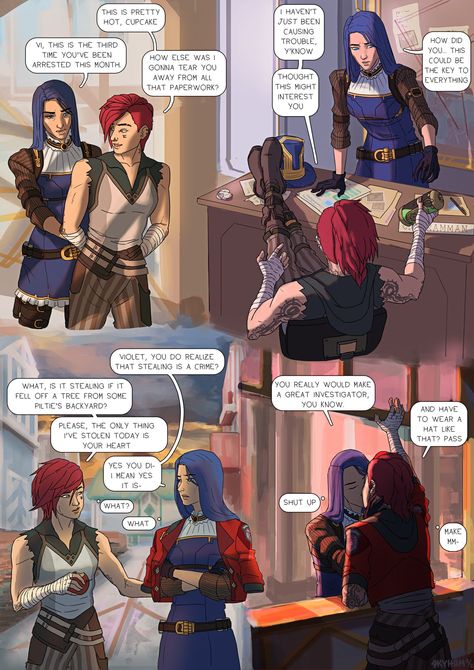 Childhood Friends To Lovers, Vi And Caitlyn, League Of Legends Comic, Vi League Of Legends, The Heist, Friends To Lovers, Jinx League Of Legends, Dc Memes, Lol League Of Legends