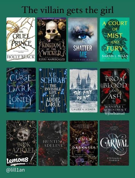 Villian Books To Read, Books Every Girl Should Read, Books With Beautiful Covers, Dark Fantasy Books To Read, Dark Books To Read, Dark Romance Books Checklist, Best Books To Read Fiction, Books Where The Villain Gets The Girl, Booktok List