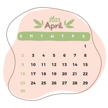 2023 April Calendar, April Calendar 2023, April Calendar, Calendar Png, Watercolor Calendar, Calendar Background, Creative Calendar, 2023 Png, Calendar Vector